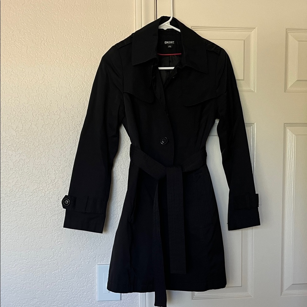 DKNY Elegant Black Trench Coat